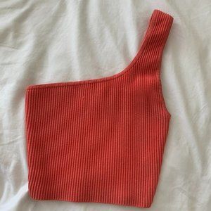 Sculpt Knit One-Shoulder Cropped Tank